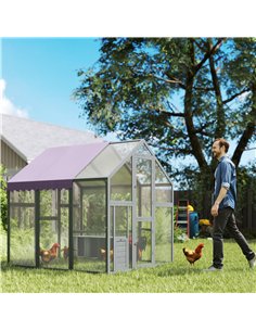 PawHut Large Walk In Chicken Run with Waterproof & Anti-UV Cover, for 6-8 Chickens, for Garden, Farm, 5.5' x 6' x 6' 2