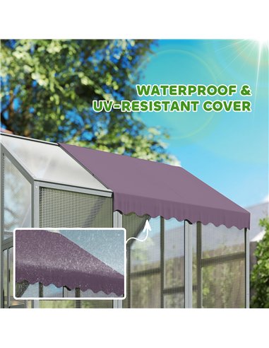 PawHut Large Walk In Chicken Run with Waterproof & Anti-UV Cover, for 6-8 Chickens, for Garden, Farm, 5.5' x 6' x 6'