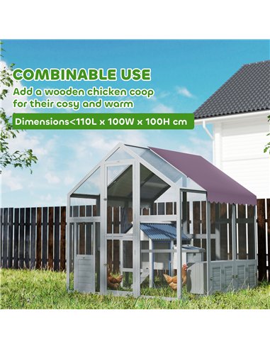 PawHut Large Walk In Chicken Run with Waterproof & Anti-UV Cover, for 6-8 Chickens, for Garden, Farm, 5.5' x 6' x 6'