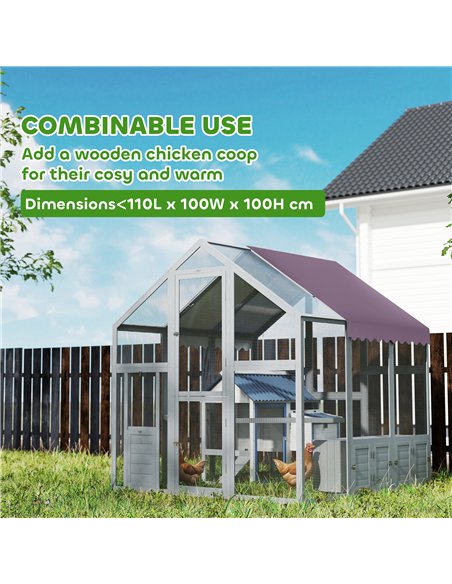 PawHut Large Walk In Chicken Run with Waterproof & Anti-UV Cover, for 6-8 Chickens, for Garden, Farm, 5.5' x 6' x 6' - pic 157746 | FastDaddyshop