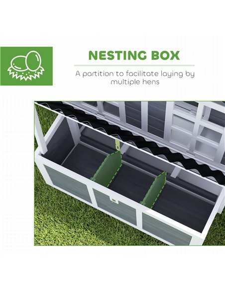 PawHut 2-Piece Wooden Chicken Coop and Run Set, Poultry Run Cage with Nesting Box, Slide-Out Tray, Roof, Perch - pic 157753 | FastDaddyshop