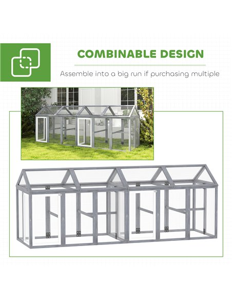 PawHut 2-Piece Wooden Chicken Coop and Run Set, Poultry Run Cage with Nesting Box, Slide-Out Tray, Roof, Perch - pic 157755 | FastDaddyshop