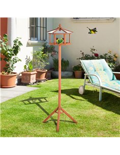 PawHut Wooden Bird Table for the garden Feeding Station, 153Hcm 2