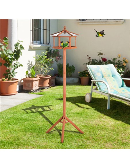 PawHut Wooden Bird Table for the garden Feeding Station, 153Hcm - pic 157786 | FastDaddyshop
