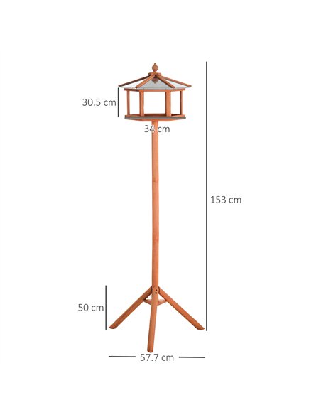 PawHut Wooden Bird Table for the garden Feeding Station, 153Hcm - pic 157787 | FastDaddyshop