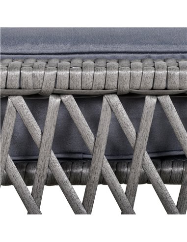 Outsunny 2 Seater Patio PE Rattan Bistro Set, Outdoor Wicker Coffee Table Armrest Chairs Conversation Furniture w/ Cushion, Grey