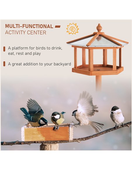 PawHut Wooden Bird Table for the garden Feeding Station, 153Hcm - pic 157790 | FastDaddyshop