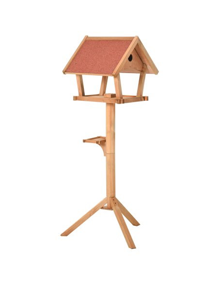 PawHut Wooden Bird Table Freestanding Feeding  Station for Garden Outside ,139H cm, Natural - pic 157810 | FastDaddyshop