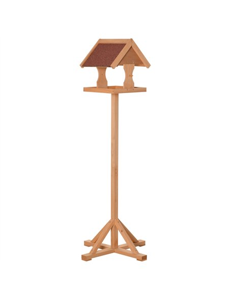 PawHut Wooden Bird Table Wild Bird Feeding Station Freestanding Feeder for Garden Outdoor 55 x 55 x 144cm - pic 157812 | FastDaddyshop