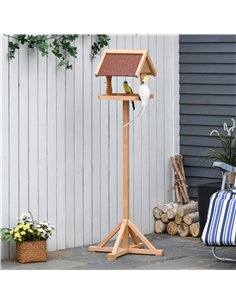 PawHut Wooden Bird Table Wild Bird Feeding Station Freestanding Feeder for Garden Outdoor 55 x 55 x 144cm 2