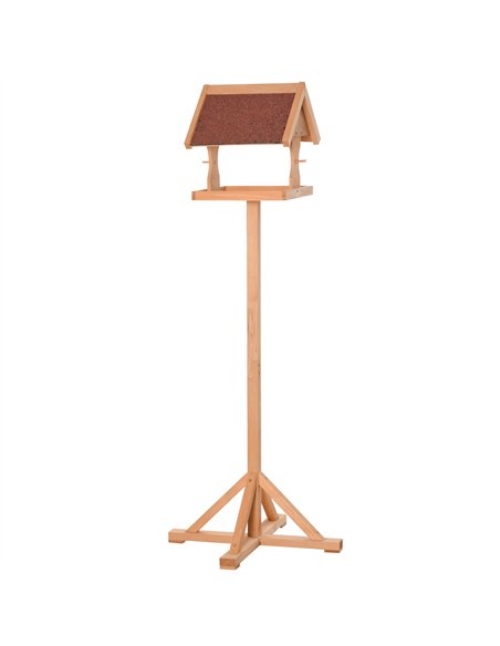PawHut Wooden Bird Table Wild Bird Feeding Station Freestanding Feeder for Garden Outdoor 55 x 55 x 144cm - pic 157819 | FastDaddyshop