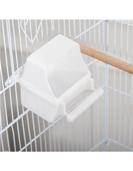 PawHut Bird Cage Budgie Cages for Finch Canary Parakeet with Stand Wheels Slide-out Tray Accessories Storage Shelf, White 46.5 x - pic 157827 | FastDaddyshop