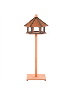 PawHut Wooden Bird Table Bird Feeding Station Playstand with Roof 130Hcm for Outdoor Brown