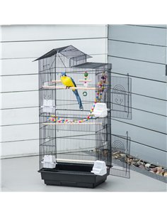 PawHut Bird Cage for Budgies, Finches, Canaries w/ Accessories, Toys, Tray 2