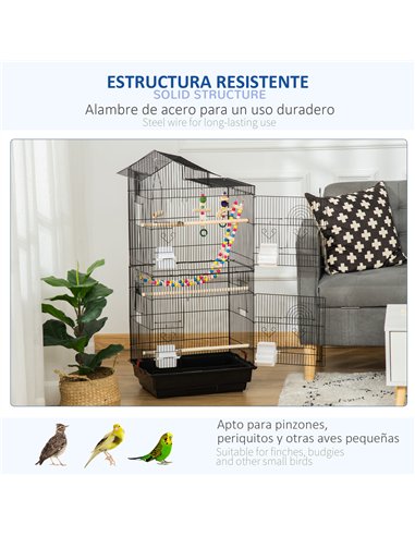 PawHut Bird Cage for Budgies, Finches, Canaries w/ Accessories, Toys, Tray