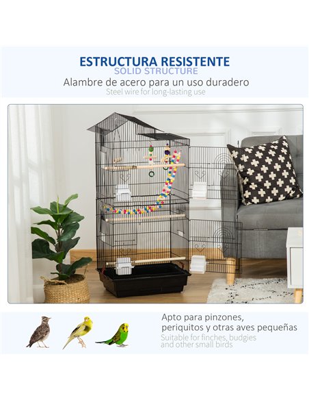 PawHut Bird Cage for Budgies, Finches, Canaries w/ Accessories, Toys, Tray - pic 157907 | FastDaddyshop