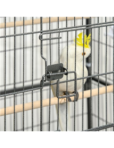 PawHut Large Bird Cage Budgie Cage for Finch Canaries Parakeet with Rolling Stand, Slide-out Tray, Storage Shelf, Food Container - pic 157918 | FastDaddyshop
