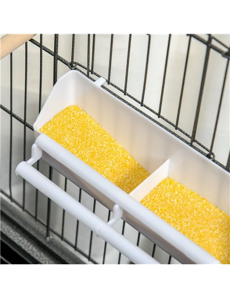 PawHut Large Bird Cage Budgie Cage for Finch Canaries Parakeet with Rolling Stand, Slide-out Tray, Storage Shelf, Food Container - pic 157919 | FastDaddyshop