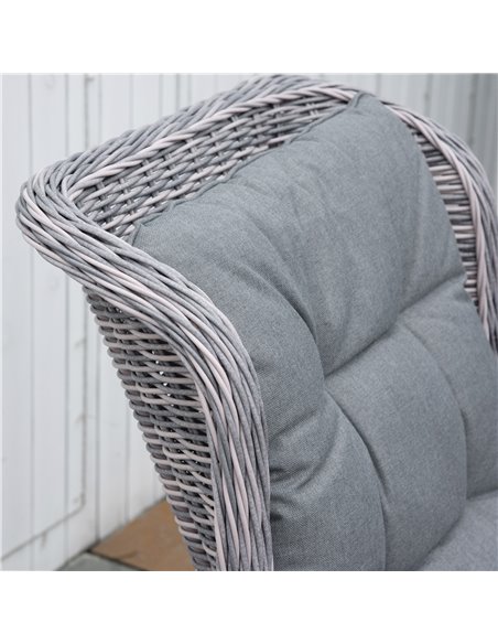 Outsunny Garden PE Rattan Dining Sofa Set with High Back Chairs, Coffee Table, Mixed Grey - pic 15794 | FastDaddyshop