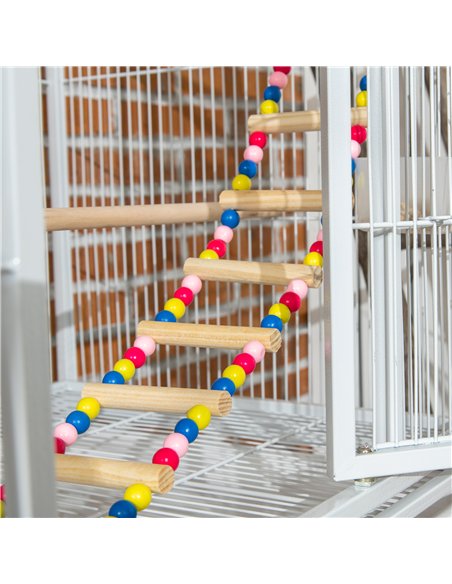 PawHut Large Bird Cage Budgie Cage 3 Tier Aviary with Stand Wheels, Toys, Ladders, Shelf for Canaries, Finches, Cockatiels, Para - pic 157946 | FastDaddyshop
