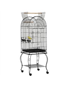 PawHut 1.53(m) Bird Cage, Pet Viary, Feeding Stand, with Wheels, Perch