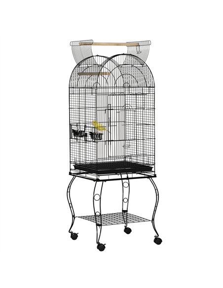 PawHut 1.53(m) Bird Cage, Pet Viary, Feeding Stand, with Wheels, Perch - pic 157965 | FastDaddyshop