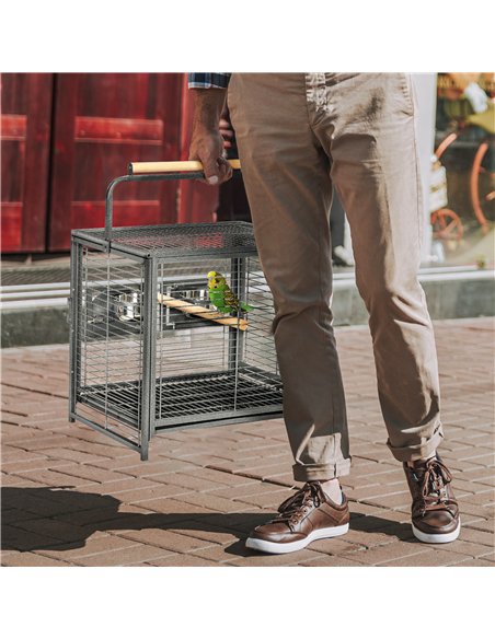 PawHut Parrot Cage, Travel Carry Pet Bird Cage, with Metal Handle - pic 157975 | FastDaddyshop