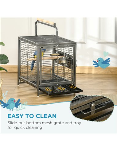 PawHut Parrot Cage, Travel Carry Pet Bird Cage, with Metal Handle