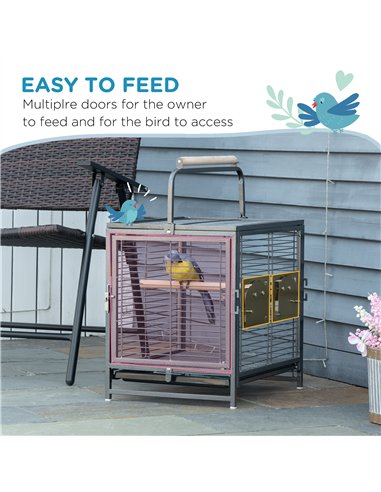 PawHut Parrot Cage, Travel Carry Pet Bird Cage, with Metal Handle
