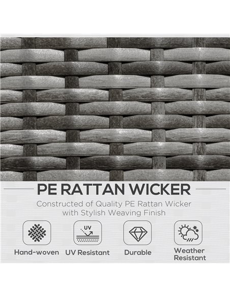 Outsunny 6 Pieces All-weather Rattan Corner Sofa Set with Coffee Table & Cushions, Mixed Grey - pic 15799 | FastDaddyshop