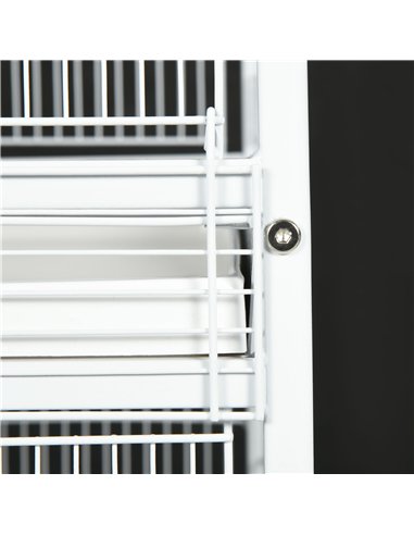 PawHut Budgie Cage with Rolling Stand, Perches, Wheels, Large Parrot Cage for Finch, Canary, Budgie, Cockatiel, White