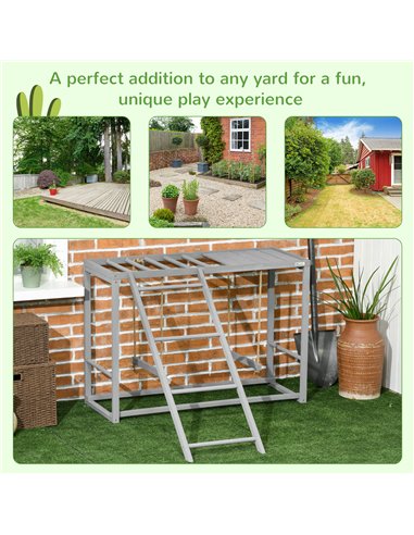 PawHut Chicken Activity Play with Swing Set for 3-4 Chickens, Wooden Chicken Coop, Grey