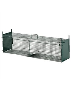 PawHut Two-Door Live Trap for Small Animals, Animal Trap for Rat, Mice - Dark Green