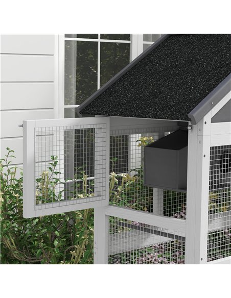 PawHut Wooden Bird Cage, with Stand, for Finches, Parakeets, Small birds - Grey - pic 158044 | FastDaddyshop