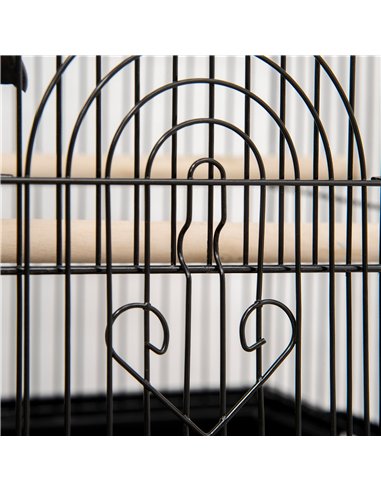 PawHut Metal Bird Cage with Plastic Swing, Perch, Food Container, Tray, Handle, for Finches, Canaries, Budgies, 43.5 x 33 x 121