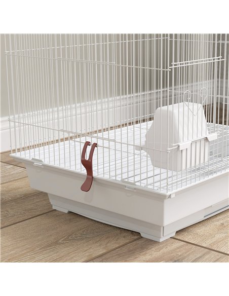 PawHut Bird Cage for Budgies, Finches, Canaries w/ Accessories, Toys, Tray, White - pic 158126 | FastDaddyshop