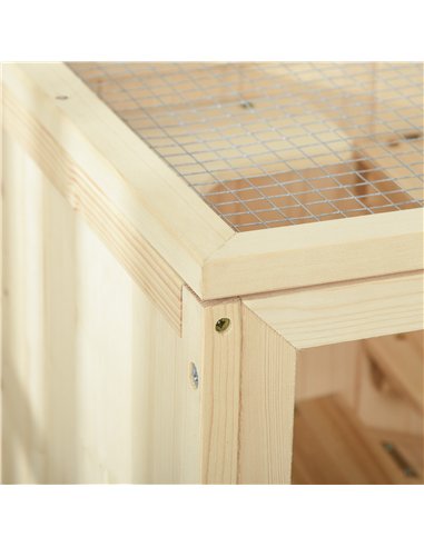 PawHut Wooden Hamster Cage with Storage Shelf, Small Animal Exercise Play House with Openable Top, for Hamsters, Gerbils, 60 x 4