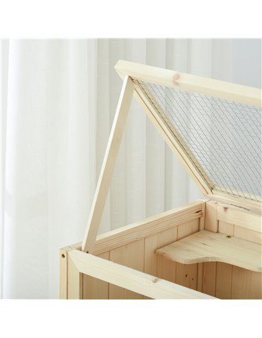 PawHut Wooden Hamster Cage with Storage Shelf, Small Animal Exercise Play House with Openable Top, for Hamsters, Gerbils, 60 x 4