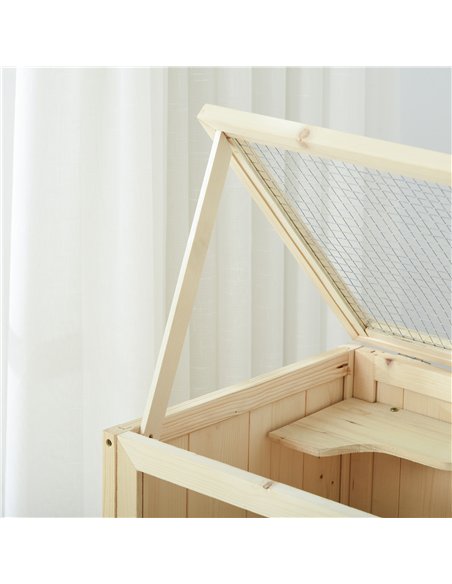 PawHut Wooden Hamster Cage with Storage Shelf, Small Animal Exercise Play House with Openable Top, for Hamsters, Gerbils, 60 x 4 - pic 158162 | FastDaddyshop