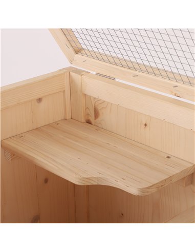 PawHut Wooden Large Hamster Cage, Gerbil Cage 4 Layers with Tall Bottom & Storage Shelf