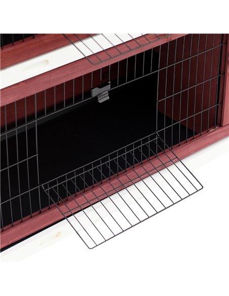 PawHut Rabbit Hutch Outdoor 2-Tier Guinea Pig Cage Bunny House Cage with No-Leak Trays for Indoor and Outdoor 136 x 50 x 93cm - pic 158180 | FastDaddyshop