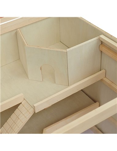 PawHut Wooden Hamster Cage, Small Animals Hutch with Tray, Openable Top, Exercise Play House Pen, 115L x 57W x 55Hcm, Natural
