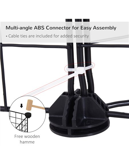 PawHut DIY Pet Playpen Metal Wire Fence 12 Panel Enclosure Indoor Outdoor Guinea Pig Bunny Small Animals Cage Black - pic 158204 | FastDaddyshop