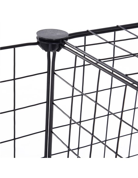 PawHut DIY Pet Playpen Metal Wire Fence 12 Panel Enclosure Indoor Outdoor Guinea Pig Bunny Small Animals Cage Black - pic 158206 | FastDaddyshop