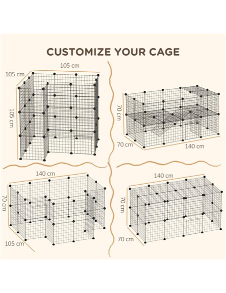 PawHut DIY Pet Playpen Metal Wire Fence Indoor Outdoor Rabbit Small Animals Cage 36 Panel Enclosure Black - pic 158211 | FastDaddyshop