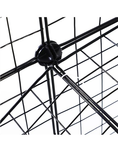 PawHut DIY Pet Playpen Metal Wire Fence Indoor Outdoor Rabbit Small Animals Cage 36 Panel Enclosure Black