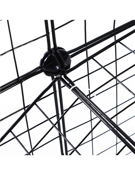 PawHut DIY Pet Playpen Metal Wire Fence Indoor Outdoor Rabbit Small Animals Cage 36 Panel Enclosure Black - pic 158215 | FastDaddyshop
