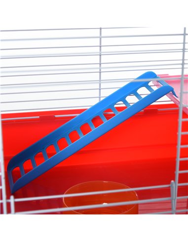 PawHut Hamster Cage, Small Gerbil Cage 2 Tiers Portable w/ Handle, Exercise Wheel, Water Bottle, Dishes