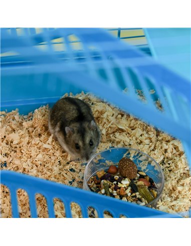 PawHut 5 Tier Hamster Cage Carrier Habitat with Exercise Wheels Tunnel Tube Water Bottle Dishes House Ladder for Dwarf Mice, Blu