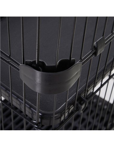 PawHut Four-Tier Small Animal Cage, for Bunnies, Ferrets, Chinchillas w/ Wheels, Tray - Black